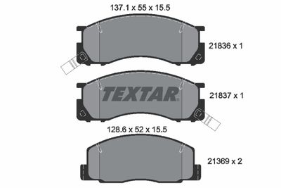 2183601 TEXTAR Комплект тормозных колодок, дисковый тормоз