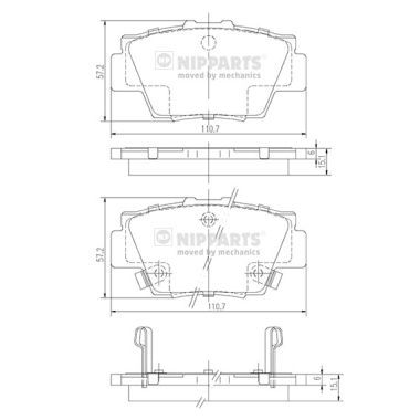 J3614010 NIPPARTS Комплект тормозных колодок, дисковый тормоз