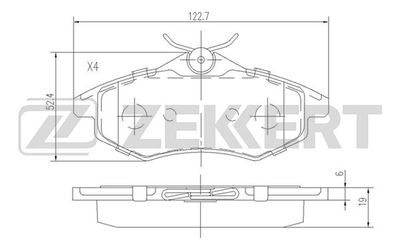 BS1235 ZEKKERT Комплект тормозных колодок, дисковый тормоз