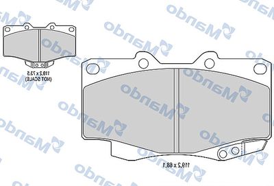 MBF015878 MANDO Комплект тормозных колодок, дисковый тормоз