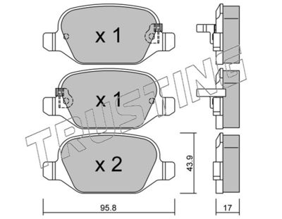 3334 TRUSTING Комплект тормозных колодок, дисковый тормоз
