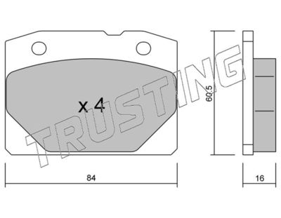 0080 TRUSTING Комплект тормозных колодок, дисковый тормоз