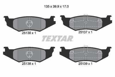 2513601 TEXTAR Комплект тормозных колодок, дисковый тормоз