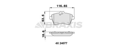 AA0039 BRAXIS Комплект тормозных колодок, дисковый тормоз