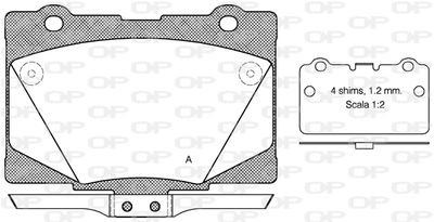 BPA142202 OPEN PARTS Комплект тормозных колодок, дисковый тормоз