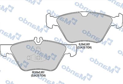 MBF015135 MANDO Комплект тормозных колодок, дисковый тормоз