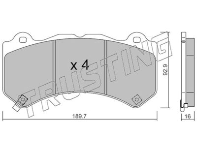 11820 TRUSTING Комплект тормозных колодок, дисковый тормоз