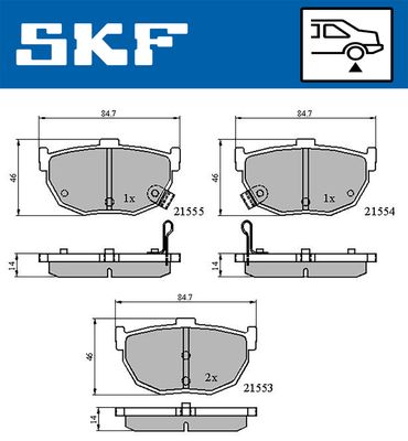 VKBP90483A SKF Комплект тормозных колодок, дисковый тормоз