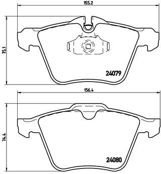 P36027 BREMBO Комплект тормозных колодок, дисковый тормоз