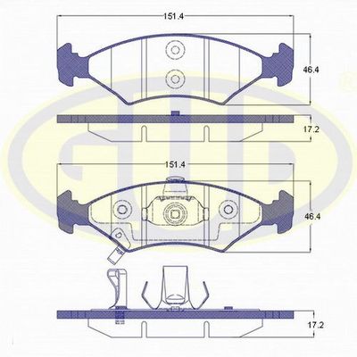 GBP050222 G.U.D. Комплект тормозных колодок, дисковый тормоз