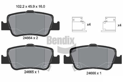 BPD1183 BENDIX Braking Комплект тормозных колодок, дисковый тормоз