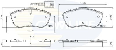 CBP12392 COMLINE Комплект тормозных колодок, дисковый тормоз