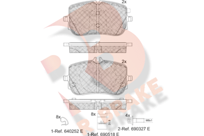 RB2351 R BRAKE Комплект тормозных колодок, дисковый тормоз