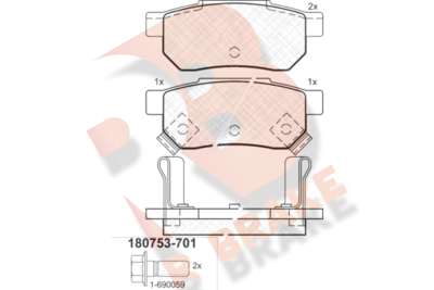 RB0753701 R BRAKE Комплект тормозных колодок, дисковый тормоз