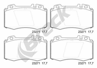 232710055220 BRECK Комплект тормозных колодок, дисковый тормоз