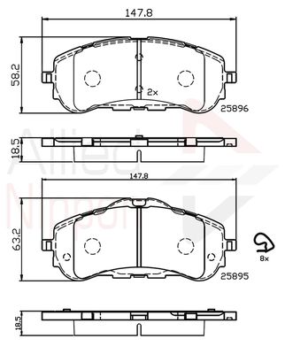 ADB32232 COMLINE Комплект тормозных колодок, дисковый тормоз