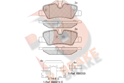 RB2190 R BRAKE Комплект тормозных колодок, дисковый тормоз