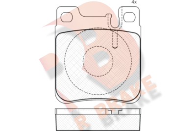 RB0976396 R BRAKE Комплект тормозных колодок, дисковый тормоз