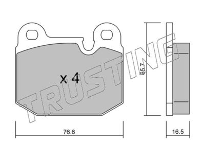0290 TRUSTING Комплект тормозных колодок, дисковый тормоз