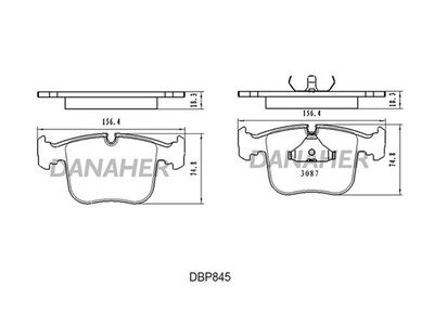 DBP845 DANAHER Комплект тормозных колодок, дисковый тормоз