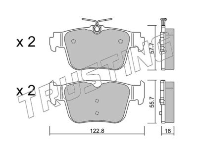 13170 TRUSTING Комплект тормозных колодок, дисковый тормоз