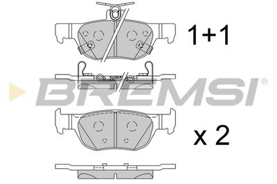 BP3862 BREMSI Комплект тормозных колодок, дисковый тормоз