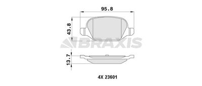 AA0431 BRAXIS Комплект тормозных колодок, дисковый тормоз