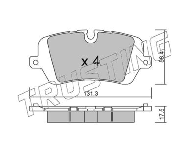 10490 TRUSTING Комплект тормозных колодок, дисковый тормоз