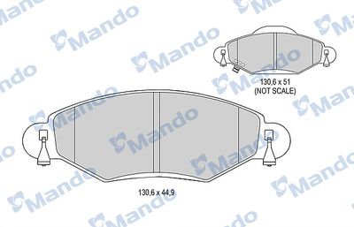 MBF015868 MANDO Комплект тормозных колодок, дисковый тормоз