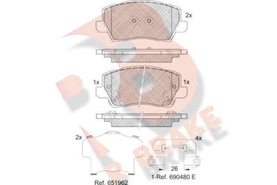 RB2325 R BRAKE Комплект тормозных колодок, дисковый тормоз