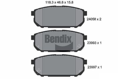 BPD2085 BENDIX Braking Комплект тормозных колодок, дисковый тормоз