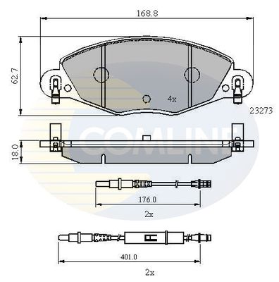 CBP21121 COMLINE Комплект тормозных колодок, дисковый тормоз