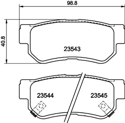 8DB355027661 HELLA Комплект тормозных колодок, дисковый тормоз