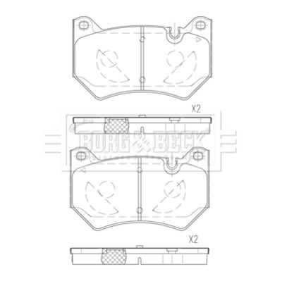 BBP2825 BORG & BECK Комплект тормозных колодок, дисковый тормоз