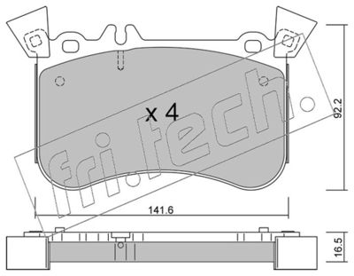 11331 fri.tech. Комплект тормозных колодок, дисковый тормоз