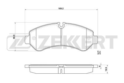 BS1132 ZEKKERT Комплект тормозных колодок, дисковый тормоз