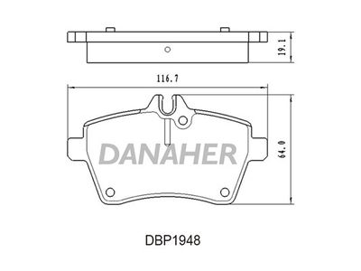 DBP1948 DANAHER Комплект тормозных колодок, дисковый тормоз