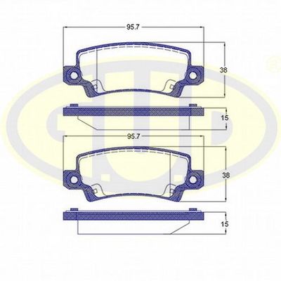 GBP087402 G.U.D. Комплект тормозных колодок, дисковый тормоз