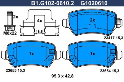 B1G10206102 GALFER Комплект тормозных колодок, дисковый тормоз