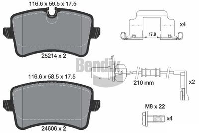 BPD1298 BENDIX Braking Комплект тормозных колодок, дисковый тормоз