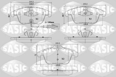 6216162 SASIC Комплект тормозных колодок, дисковый тормоз