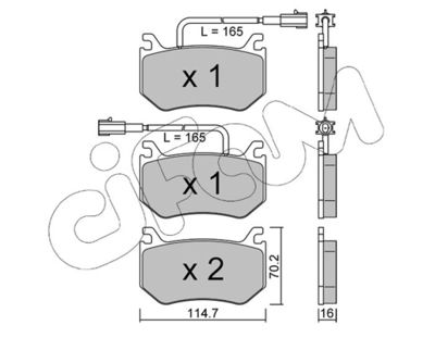 82211020 CIFAM Комплект тормозных колодок, дисковый тормоз