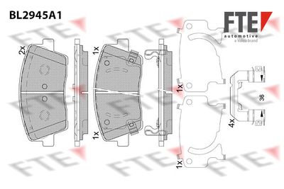 BL2945A1 FTE Комплект тормозных колодок, дисковый тормоз