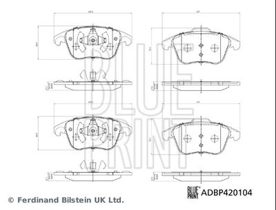 ADBP420104 BLUE PRINT Комплект тормозных колодок, дисковый тормоз