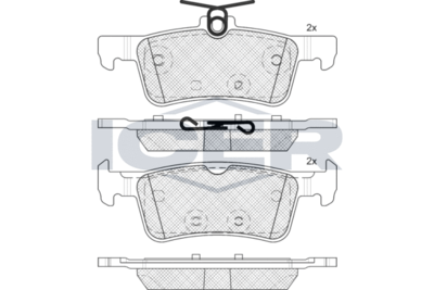 182174208 ICER Комплект тормозных колодок, дисковый тормоз