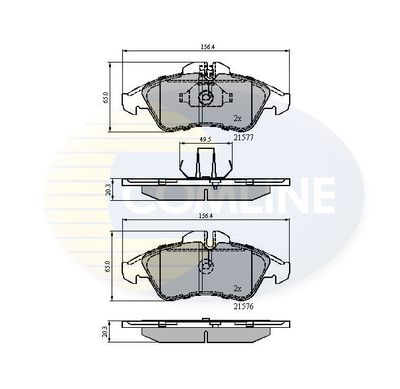 CBP0212 COMLINE Комплект тормозных колодок, дисковый тормоз