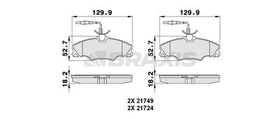 AB0142 BRAXIS Комплект тормозных колодок, дисковый тормоз