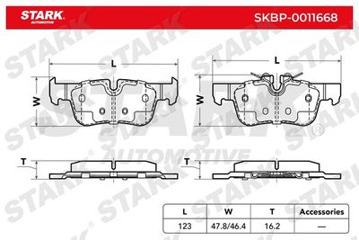 SKBP0011668 Stark Комплект тормозных колодок, дисковый тормоз