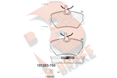 RB1285700 R BRAKE Комплект тормозных колодок, дисковый тормоз