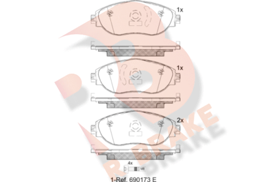 RB2018204 R BRAKE Комплект тормозных колодок, дисковый тормоз